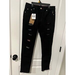 Watson Denim Black Distressed Slim Fit Jeans Mens Size 32 NWT Retail $160